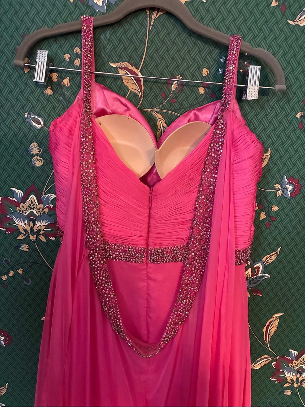 Strapless Sweetheart Chiffon Evening Dress in Hot Pink Sherri Hill (read!) - Picture 5 of 8